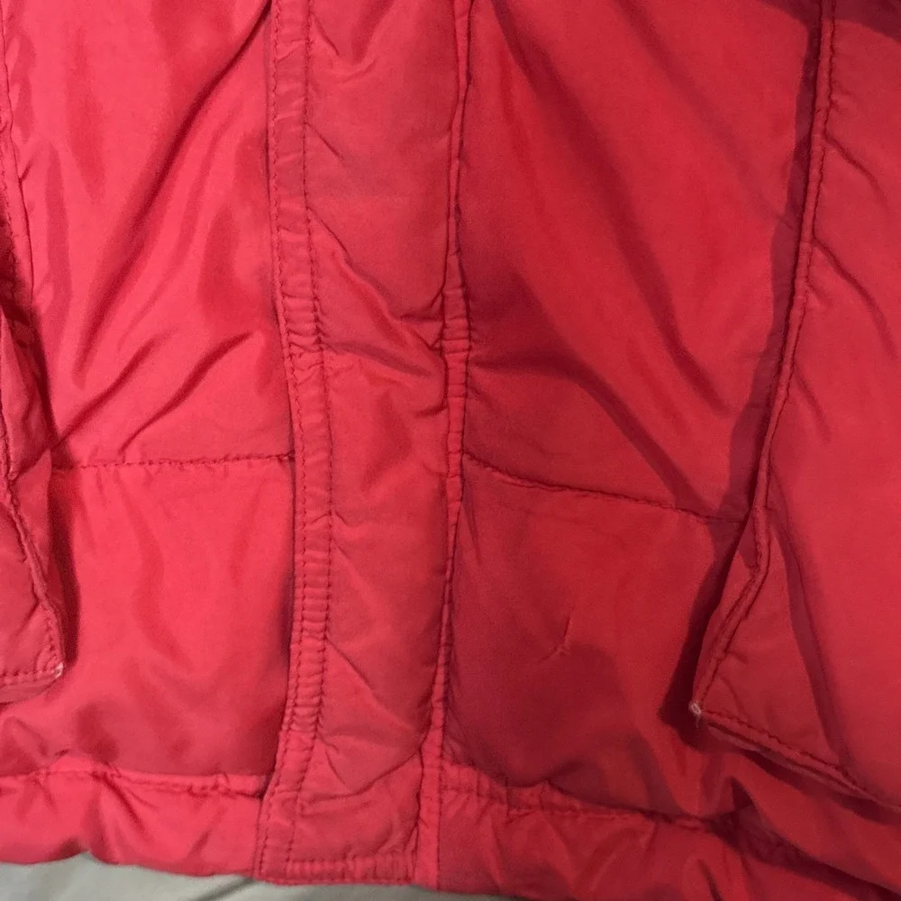 J Crew Puffer Jacket Quilted‎ Men's Large Red Snap Pocket Zip Front Winter Warm